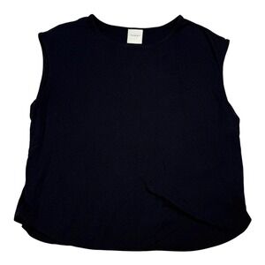 Varley Muscle Tank Top Womens Large Black Ribbed Tencel Blend Sleeveless Shirt